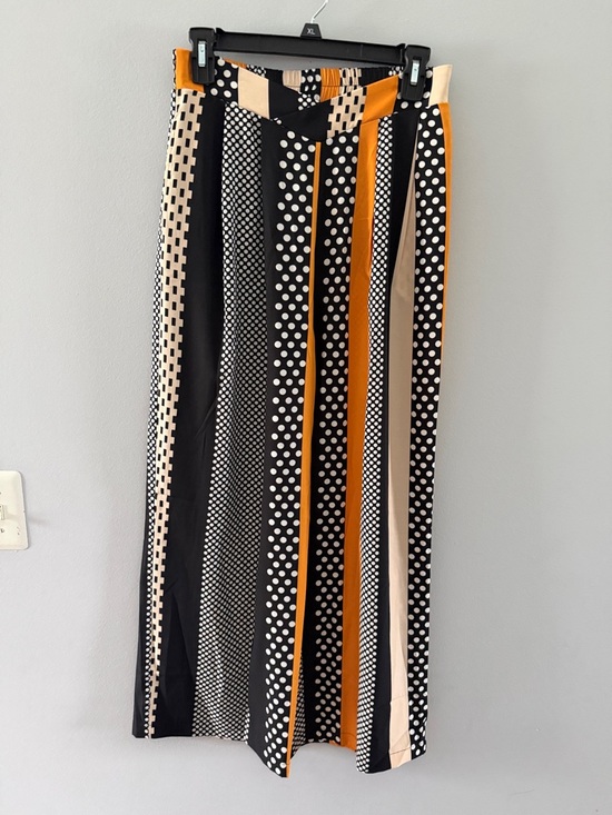 Pants - Polka Dot & Stripe Pants in Black, Cream & Mustard